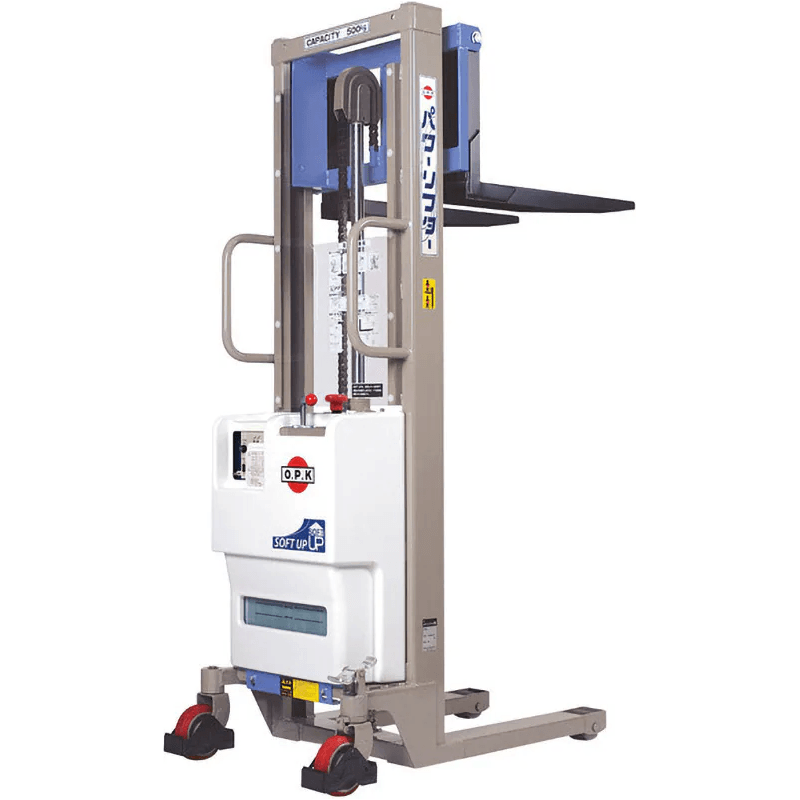 OPK PL-D Series Hydraulic Battery Stacker / Power Lifter - KHM Megatools Corp. OPK PL-D Series Hydraulic Battery Stacker / Power Lifter - KHM Megatools Corp.